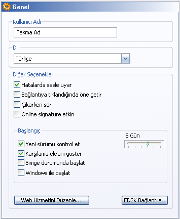 Se&ccedil;enekler -> Genel